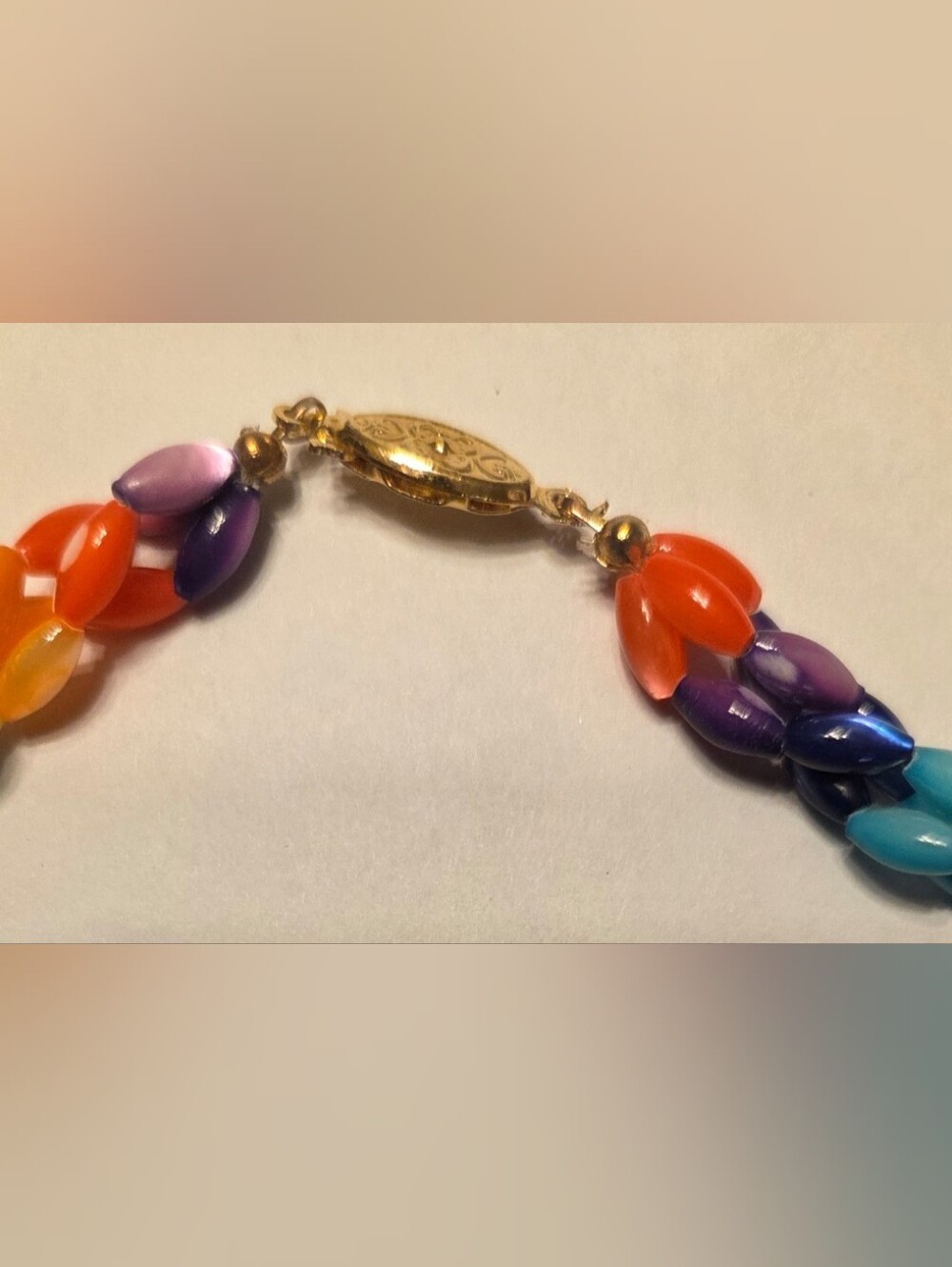 Vintage Beaded Twist Necklace - Rainbow Colors - Picture 3 of 3